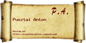 Pusztai Anton névjegykártya